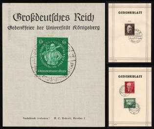 1943-44 Berlin, Konigsberg, Third Reich, Germany, Souvenir Sheets (Commemorative Cancelations)