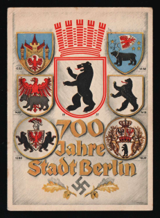 1937 (19 Aug) '700 Years of The City of Berlin', Third Reich, Germany, Postcard (Special Cancellation)