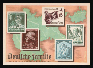 1938 (10 Apr) 'German Family', Dresden, Third Reich, Germany, Postcard