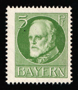 5pf Anti-German Propaganda, King Ludwig, British Propaganda Forgery (Mi. 1 A, Signed, CV $120, MNH)