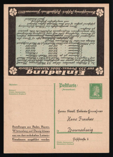 1924 (4 Apr) Weimar Republic, Germany, Postal Stationery Postcard from Braunschweig to Leipzig