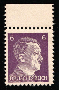 6pf Anti-German Propaganda, American Propaganda Forgery of Hitler Issue (Mi. 15, Margin, CV $90, MNH)