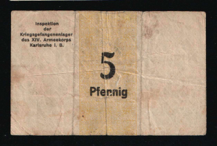 5pf Karlsruhe, WWI Germany, Inspection Of The Prisoner Of War Camps Of The XIV Army Corps