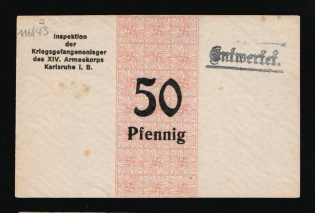 50pf Karlsruhe, WWI Germany, Inspection Of The Prisoner Of War Camps Of The XIV Army Corps