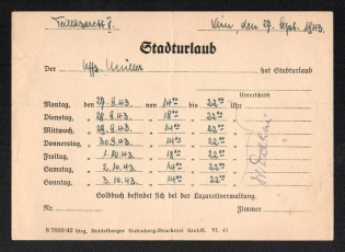 1943 City ​​Vacation, Document, Nazi Germany