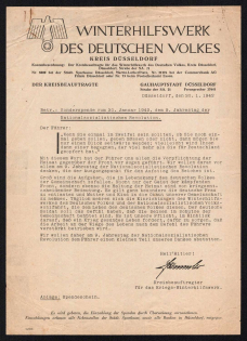 1942 Dusseldorf, Winter Welfare Organization of the German People, Swastika, Nazi Germany