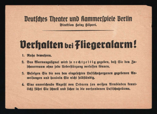 Berlin, 'Behavior in the Event of an Air Raid Alert!', Germany
