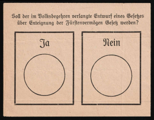 Ballot Paper, Non-Postal, Germany