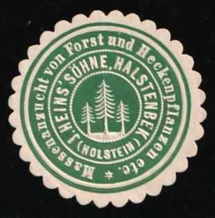 Halstenbek, Mass Breeding of Forest and Hedge Plants Etc, Mail Seal Label, Germany