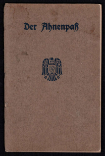 Ancestral Passport, Nazi Germany (With Revenue Stamps)