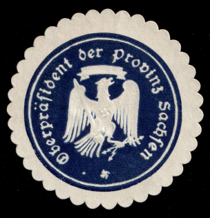 The Supreme President Province of Saxony, Mail Seal Label, Germany