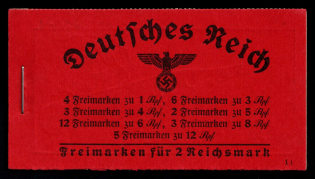 1940-41 Complete Booklet with stamps of Third Reich, Germany, Excellent Condition (Mi. MH 39.1, CV $310)