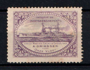 Cacao & Chocolaad A. Driessen for Our Fleet, Armored Ships, Navy, Netherlands, Military Propaganda