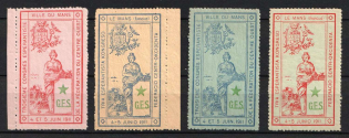 1911 3rd Esperanto Congress, Le Mans, France, Stock of Cinderellas, Non-Postal Stamps, Labels, Advertising, Charity, Propaganda