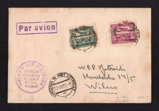 1932 (17 Aug) Poland, Cover from Warsaw to Vilnius (Lithuania), franked with 10gr and 15gr, Airmail (Special Cancellation)