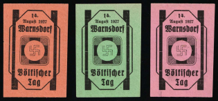 1927 Germany, Nazi Rare Early Propaganda Label, Weimar, Bohemia, Warnsdorf 'People's Day' ('Voelkischer Tag')