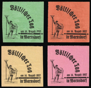 1927 Germany, Nazi Rare Early Propaganda Label, Weimar, Bohemia, Warnsdorf 'People's Day' ('Voelkischer Tag')