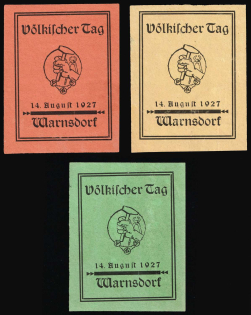 1927 Germany, Nazi Rare Early Propaganda Label, Weimar, Bohemia, Warnsdorf 'People's Day' ('Voelkischer Tag')