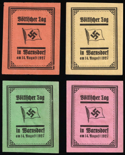 1927 Germany, Nazi Rare Early Propaganda Label, Weimar, Bohemia, Warnsdorf 'People's Day' ('Voelkischer Tag')