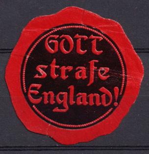 1916 'God Punish England!', WWI, Germany, Anti-British Propaganda