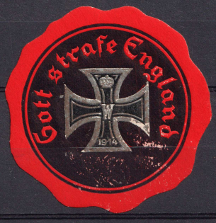 1914 'God Punish England!', WWI, Germany, Anti-British Propaganda