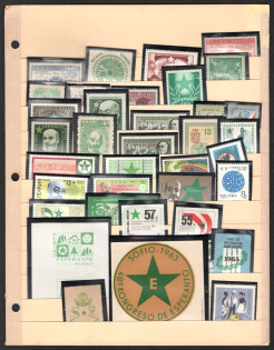 Esperanto, Stock of Cinderellas, Non-Postal Stamps, Labels, Advertising, Charity, Propaganda