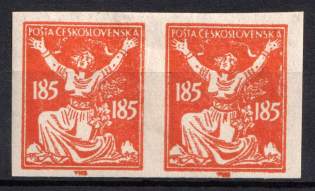 1920-22 185h Czechoslovakia, Pair (Mi. 179 U, Signed)