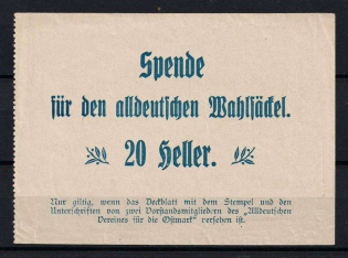 'Donation for the Pan-German Electoral Torch', German Propaganda, Germany, Label