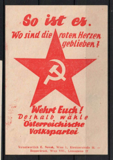 'Defend Yourselves! Therefore Vote Austrian People's Party', German Communist Party (KPD), German Propaganda, Germany, Label