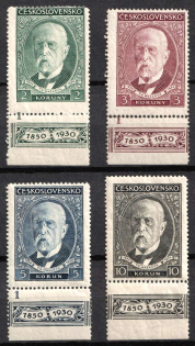 1930 Czechoslovakia (Sc. 175 - 178, Full Set, Margins, CV $70, MNH)