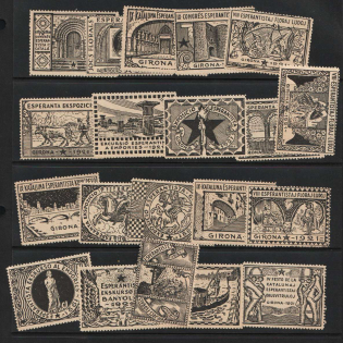 Esperanto, Stock of Cinderellas, Non-Postal Stamps, Labels, Advertising, Charity, Propaganda
