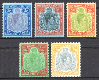 1938-53 Bermuda British Empire Perf. 13 CV 210 GBP