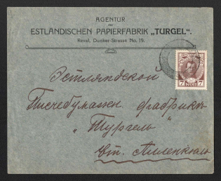 Reval Mute Cancellation, Russian Empire, Commercial cover from Reval with 'Bold Circle' Mute postmark