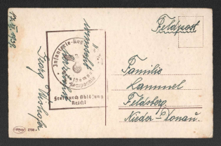 1939 (17 Dec) Germany, Field Post postcard with big brown rare square field mail handstamp