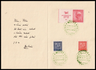 1937 (10 Okt) Czechoslovakia, 'Petr Bezruc', Commemorative Booklet with autograph sign (Cancellations)