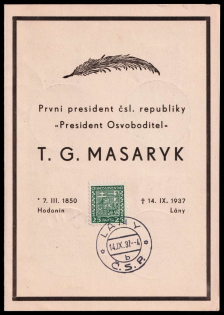 1937 (14 Sept) Czechoslovakia, 'The First President of the Republic', Commemorative Booklet (Cancellations)