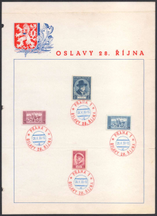 1935 (28 Okt) Czechoslovakia, 'Celebrations on October 28', Souvenir Sheet (Cancellations)