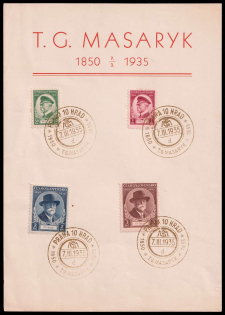 1935 (7 Mar) Czechoslovakia, 'The First President of the Republic', Souvenir Sheet (Cancellations)