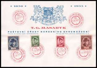 1935 (7 Mar) Czechoslovakia, 'The First President of the Republic', Souvenir Sheet (Cancellations)