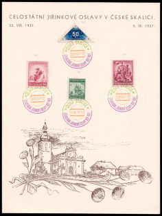 1937 (5 Sept) Czechoslovakia, 'Nationwide Jirin Celebrations in the Czech Skalice', Souvenir Sheet (Cancellations)