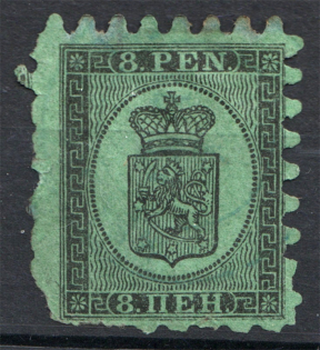 1866-74 Finland 8 Pen (CV $300, Cancelled)