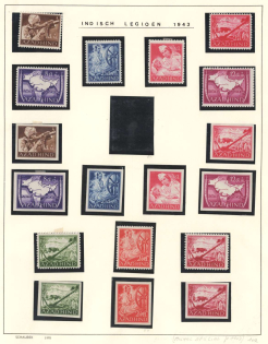 1943 Indian Legion, Germany (Mi. I A - VI A, VIII A - X A, I B - VI B, VIII B - X B, CV $120)