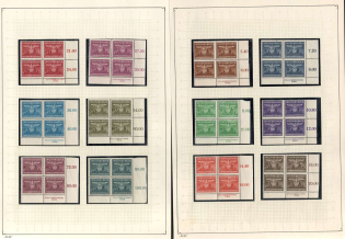 1943 General Government, Germany, Blocks of Four (Mi. 25 - 36, Sheet Inscriptions, Full Set, CV $30+, MNH)