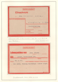 1944 Third Reich, Germany, Express Message Soldiers Cards on Exhebition Sheet