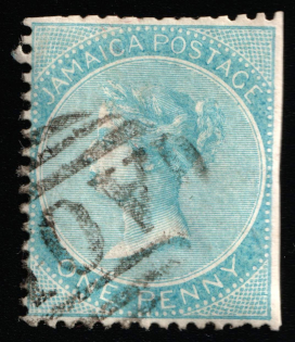 1860 1p Jamaica, British Colonies (SG 1, Canceled, CV $25)