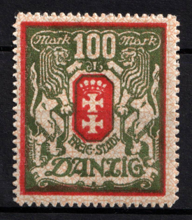 1922 100m Danzig Gdansk, Germany (Mi. 101 X, CV $60, MNH)