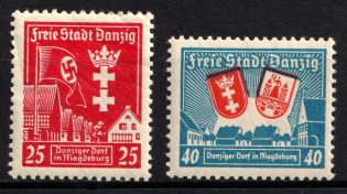 1937 Danzig Gdansk, Germany (Mi. 274 X - 275 X, Full Set, CV $50, MNH)