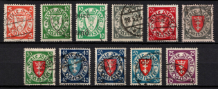 1924-38 Danzig Gdansk, Germany (Mi. 193 - 201, Full Set, Canceled, CV $60)