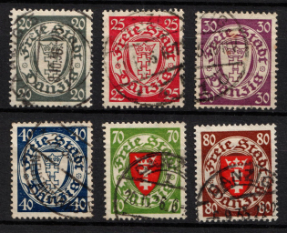 1935 Danzig Gdansk, Germany (Mi. 245 - 250, Full Set, Canceled, CV $40)