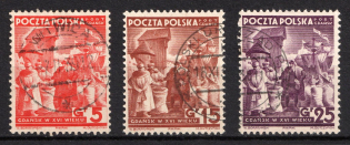 1938 Port Gdansk, Danzig Gdansk, Germany (Mi. 34 - 36, Canceled, CV $100)